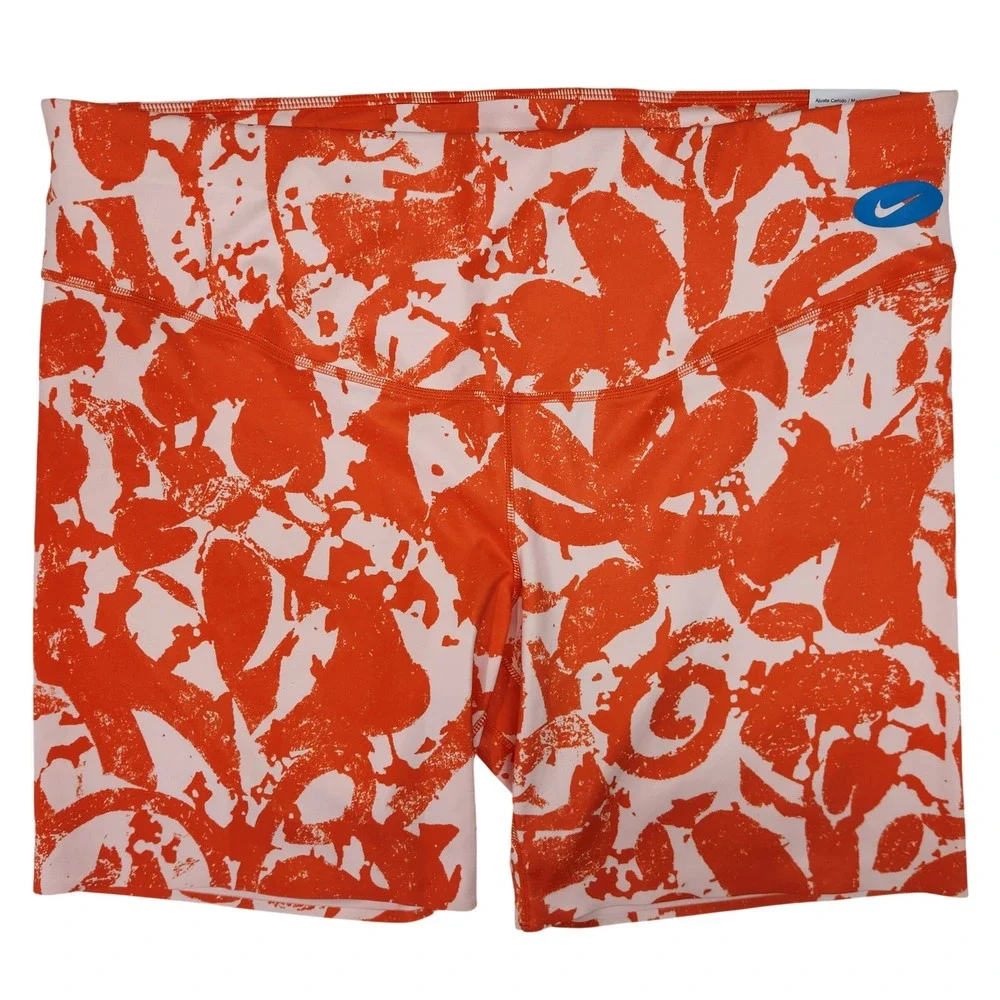Nike One Luxe Womens 2X Orange Pink Abstract Floral 7